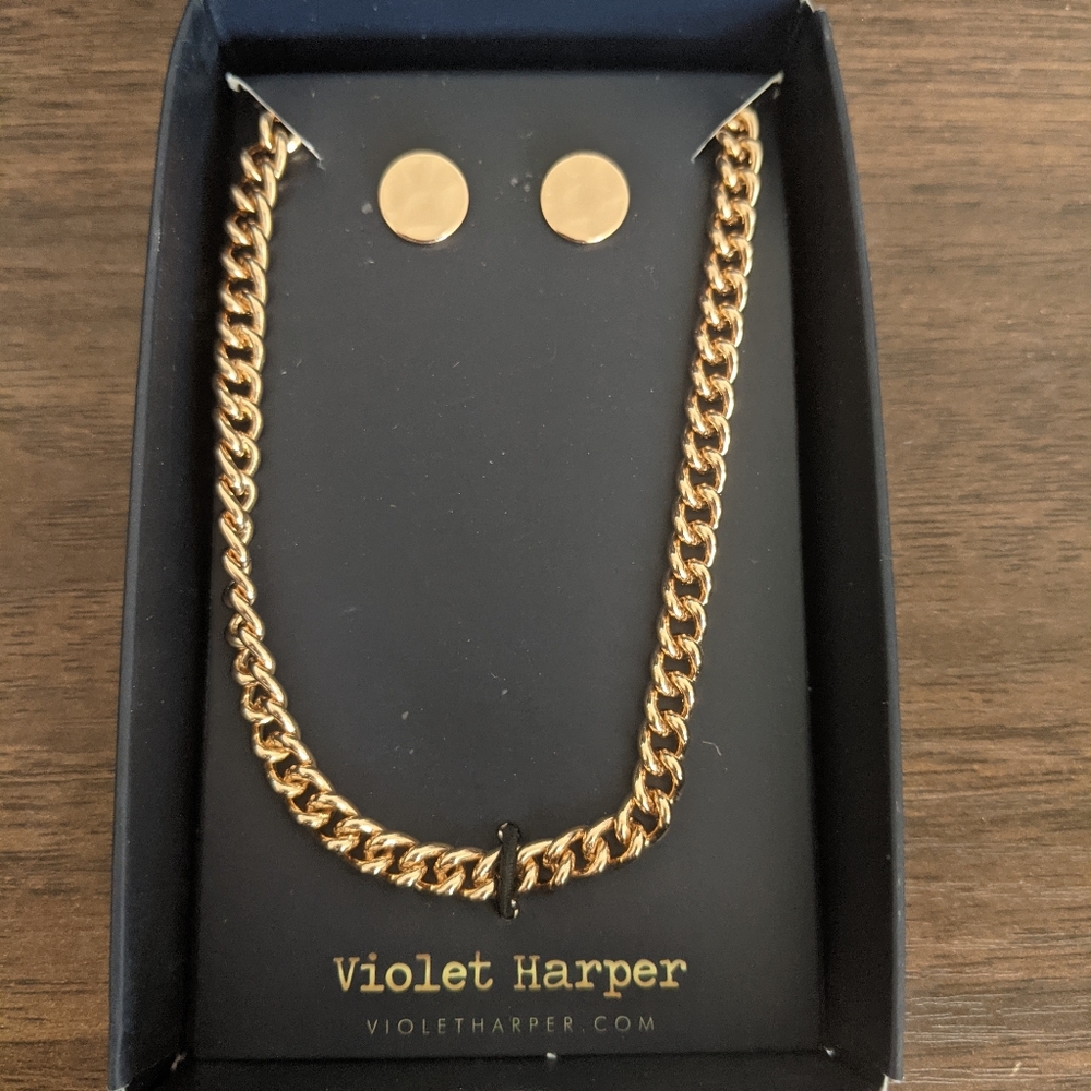 Violet Harper Elana Link Necklace & Earrings Set
